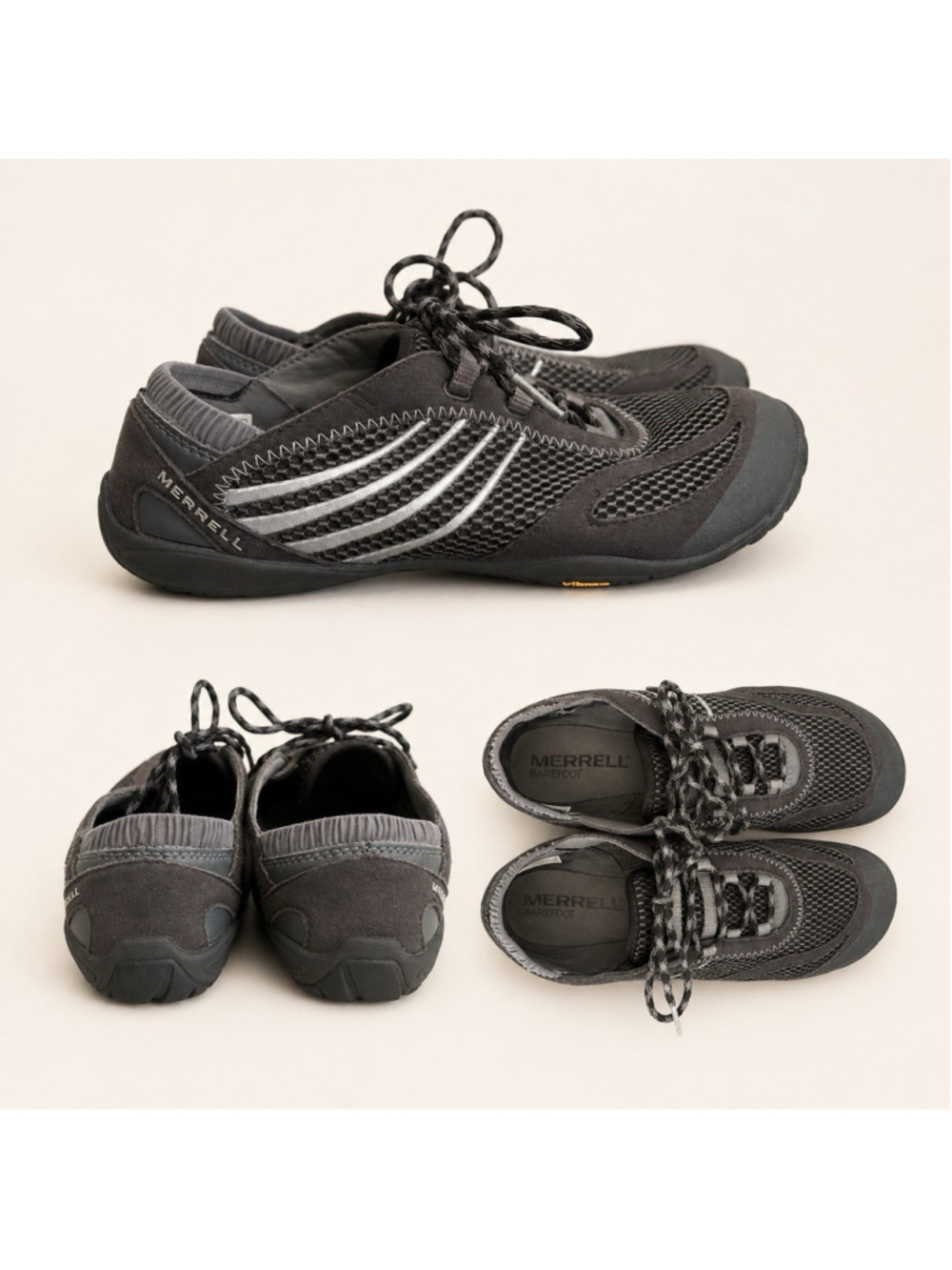Merrell Pace Glove 3 Women's 9 Black Barefoot Vibram Trail Running Shoes EU 40
